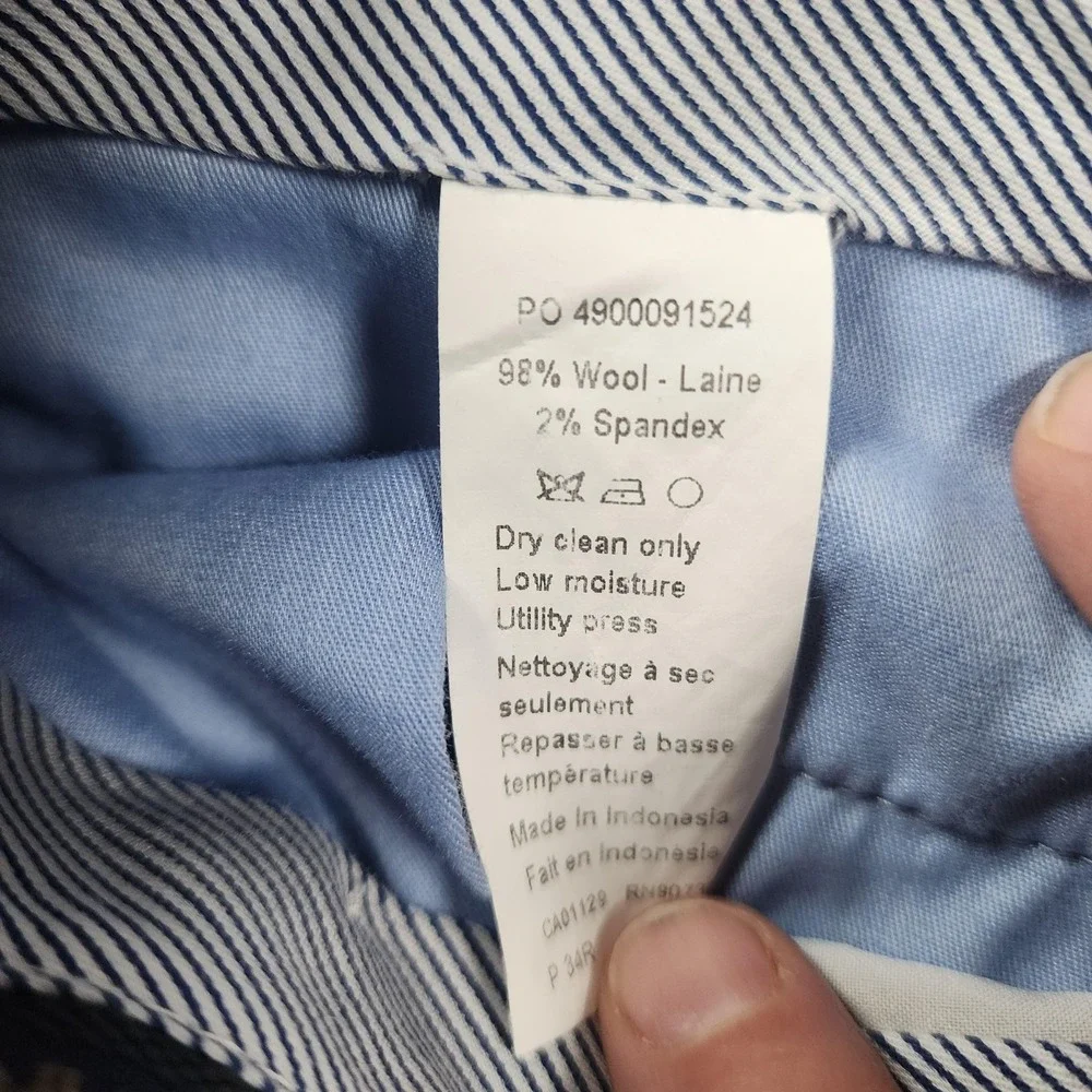 Hart Schaffner Marx Pants Mens 32x29 Gray Wool Stretch Dress Slacks (Tag‎ 34x30)
